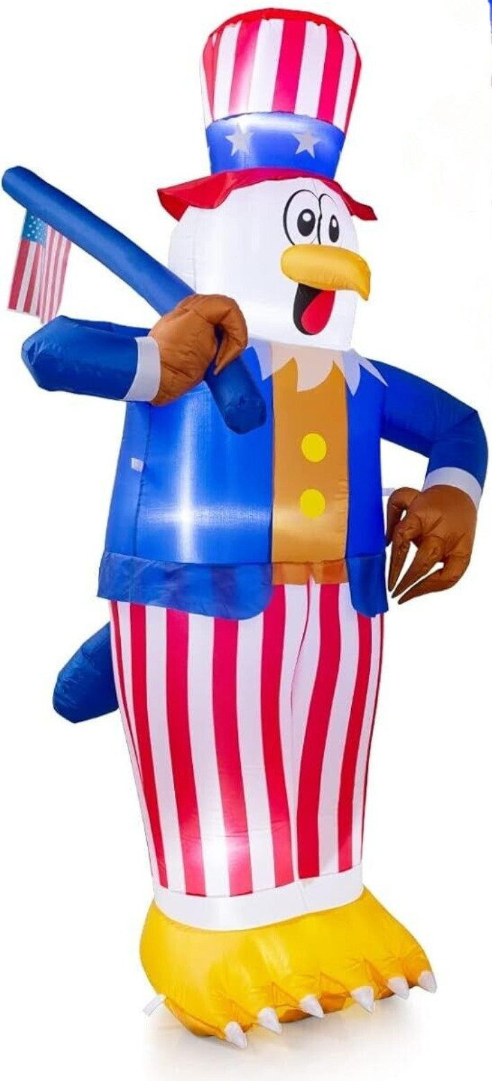 6FT Patriotic Bald Eagle Inflatable 4Th of July Independence Day Outdoor Decor