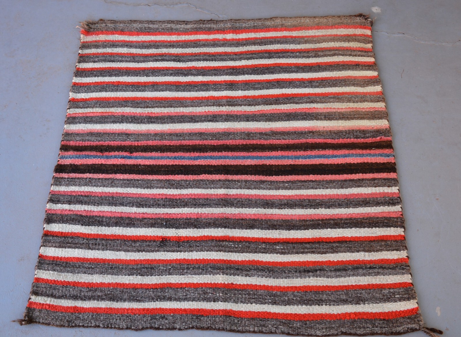 Old Navajo Child's / Saddle Blanket - Striped, Soft Wools - Circa. 1900
