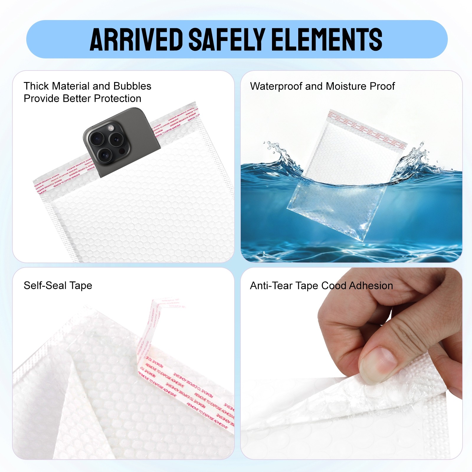 Poly Bubble Mailers 7"x9" /9.8"x11.8" /7.8" x9.8" Tough Dimple Design Bag White