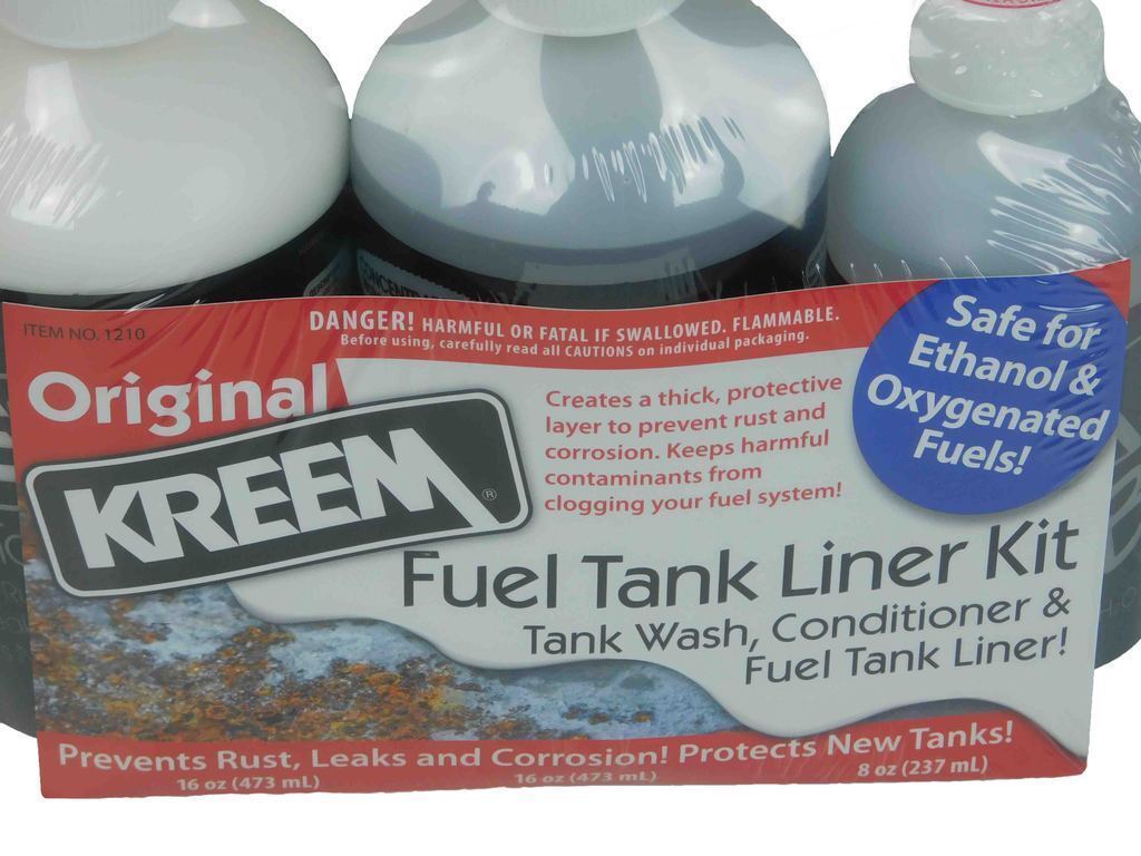New KREEM Combo Kit Gas Tank Fuel Liner Sealer Motorcycle ATV Rust Coating Seal