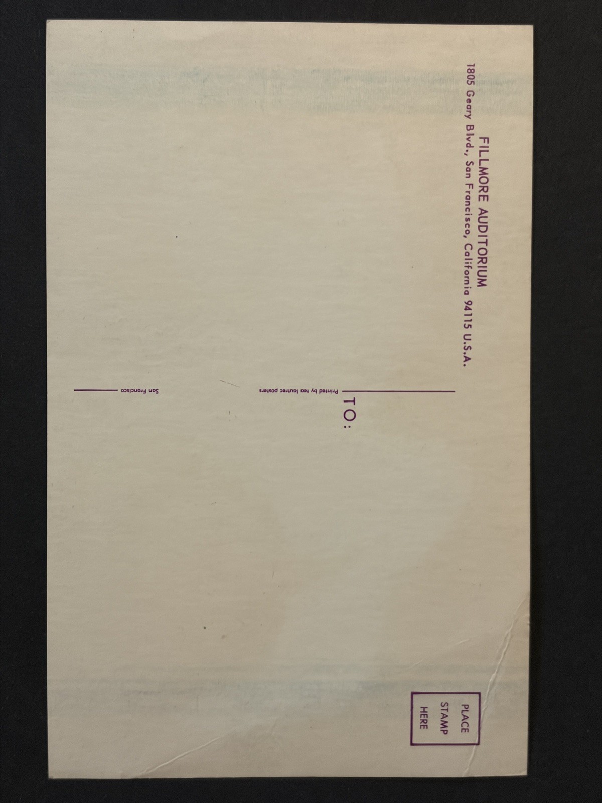 Original 1968 Lee Conklin Yardbirds Postcard BG121-PC Bill Graham Poster Series