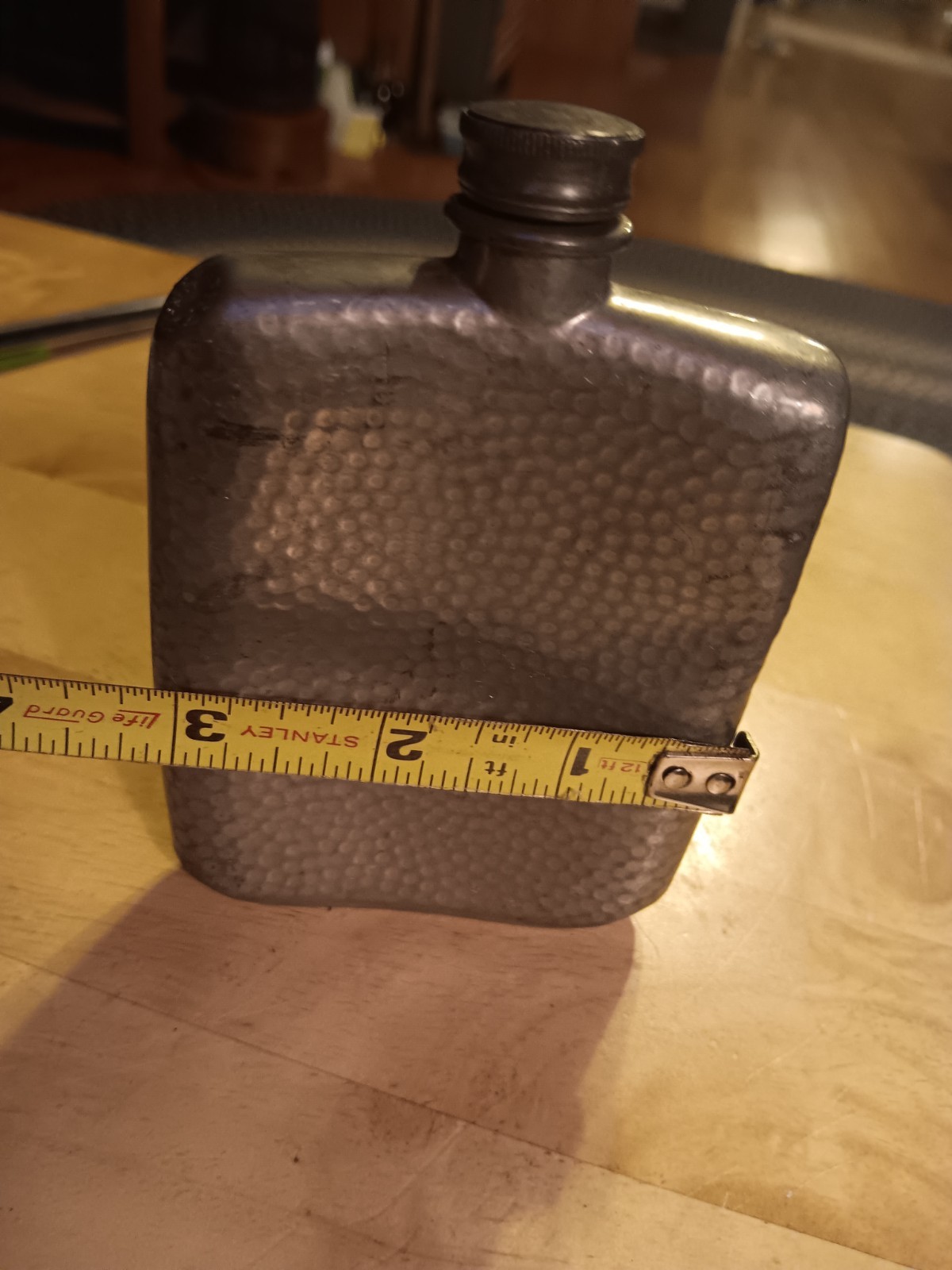 Antique James Dixon & Sons England Sheffield Flask 4oz Hammered