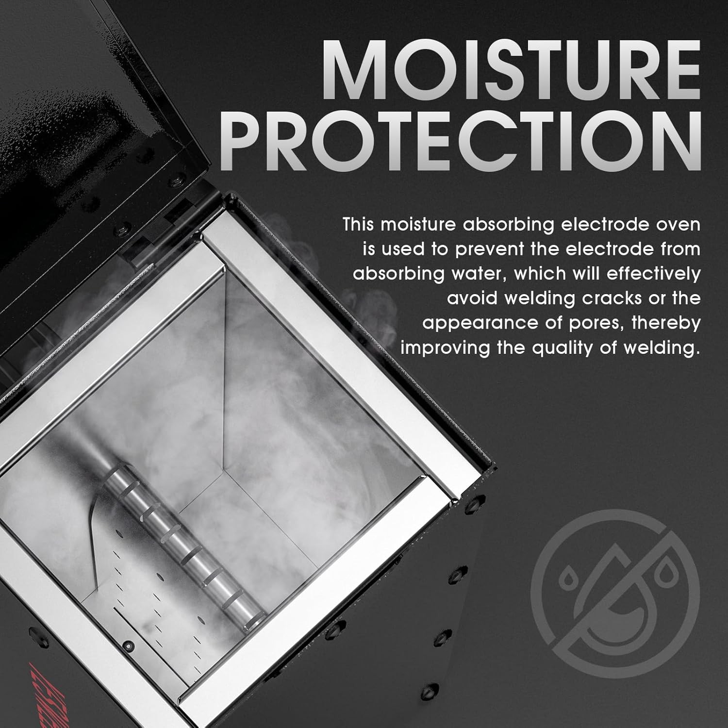 Portable Welding Rod Oven 110V, Temp Control 85-300°F Holds 14" Stick Electrodes