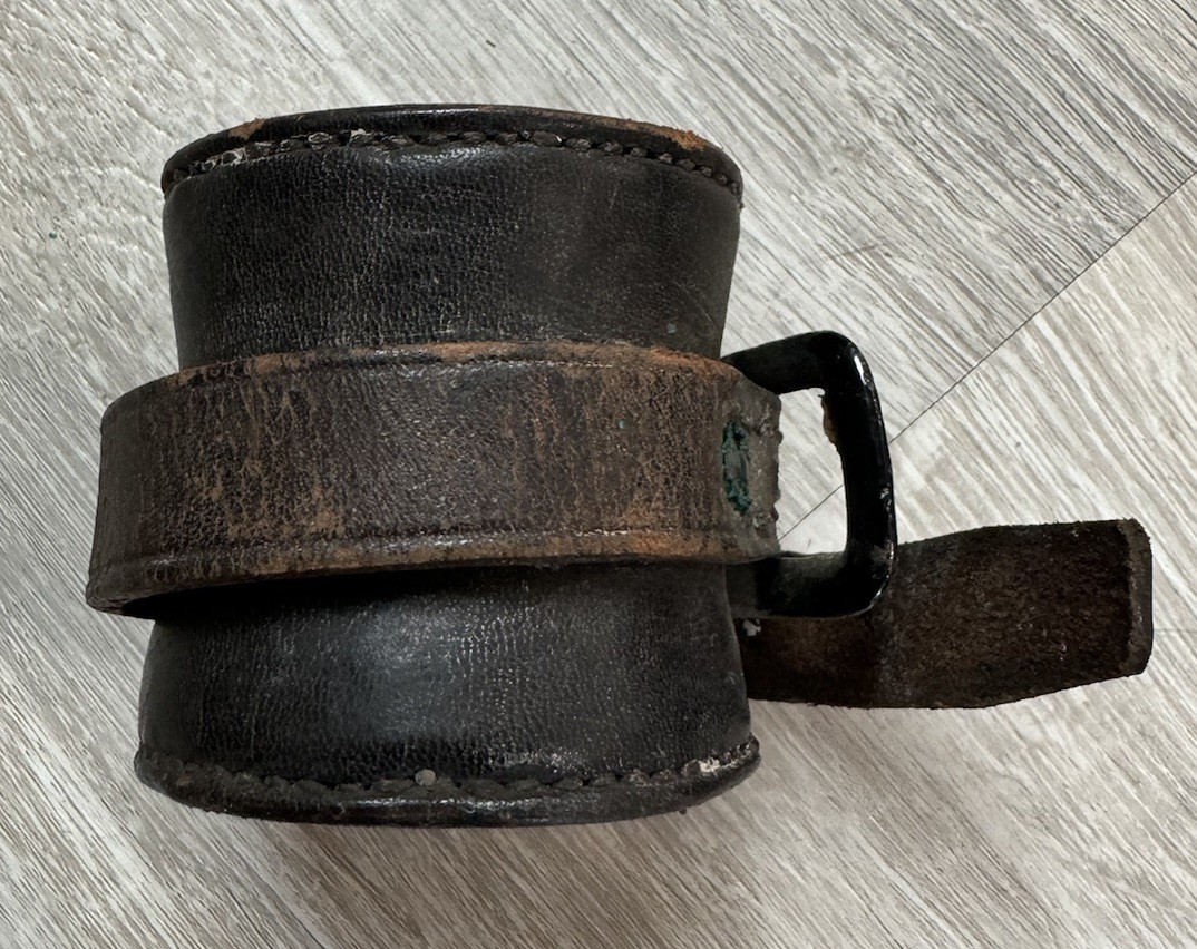 Original Civil War Leather Cavalry M1859 Carbine Boot Thimble Socket Metzger