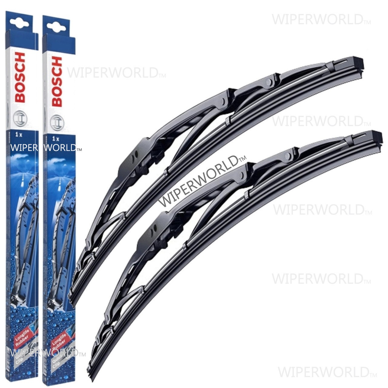 BOSCH DC WIPER BLADES 24 / 20 -Front Left+Right- (SET OF 2) PAIR, Brand New OEM