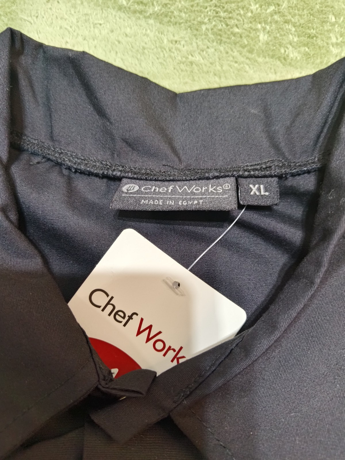 Chef Works Mens XL Black Short Sleeve Snap Front Utility Work Shirt Cook