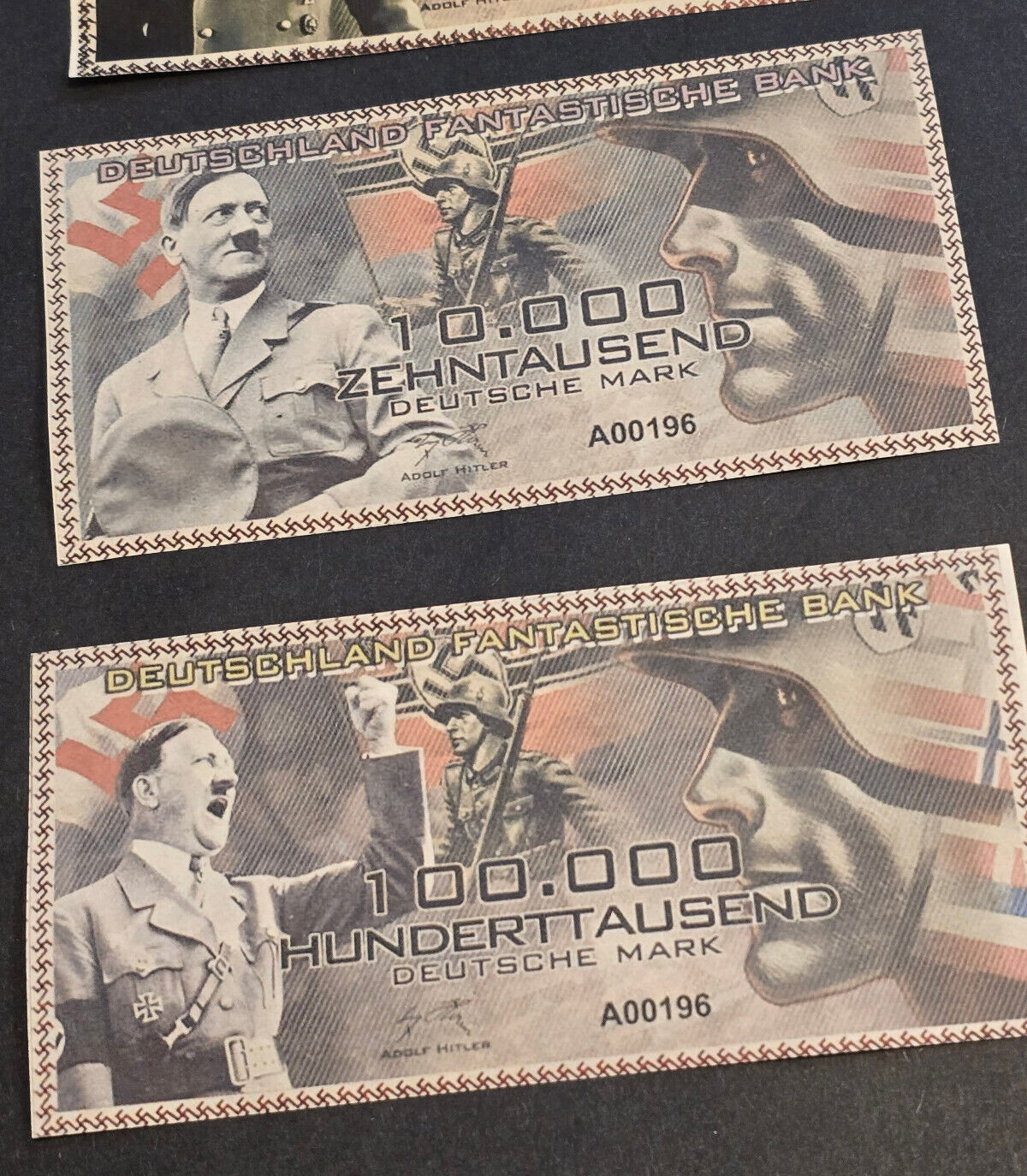 THIRD REICH NOVELTY CURRENCY Lot Adolf Hitler Banknotes Reichsbanknotes