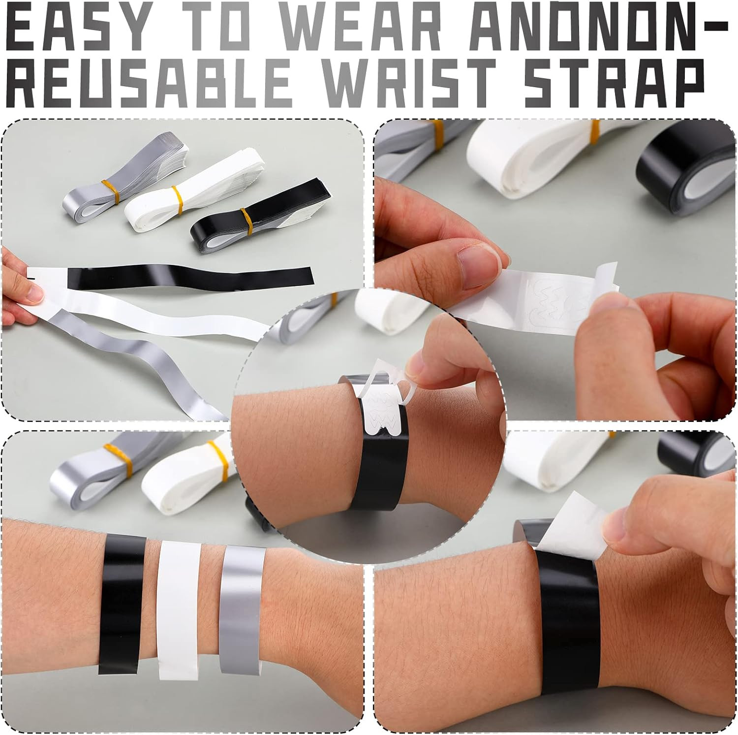 Paper Wristbands Neon Wrist Bands Waterproof Handbands for Events Lightweight Co