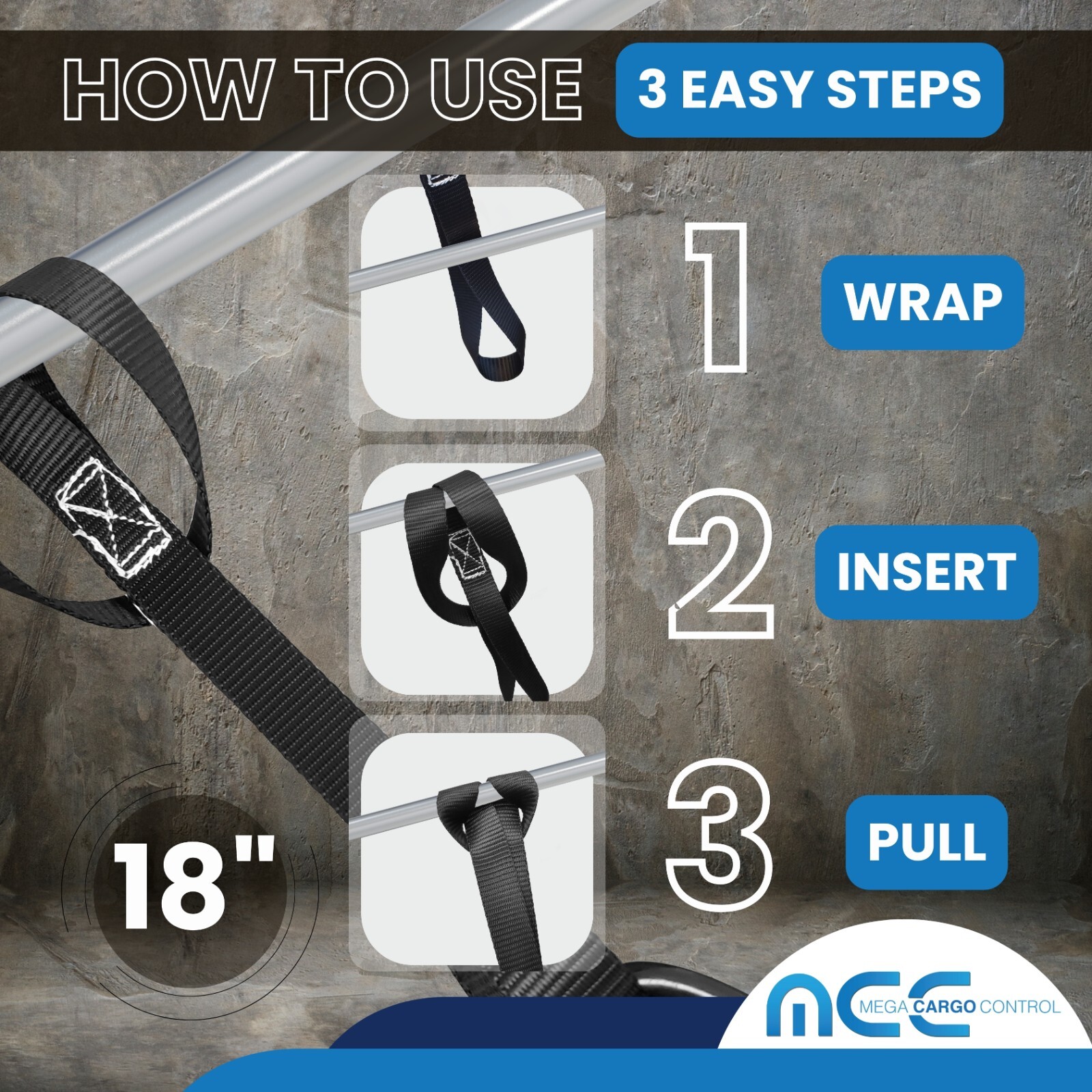 USA 6 Pack Heavy Duty 18" Soft Loop Tie Down Strap Motorcycle Dirt-Bike ATV UTV