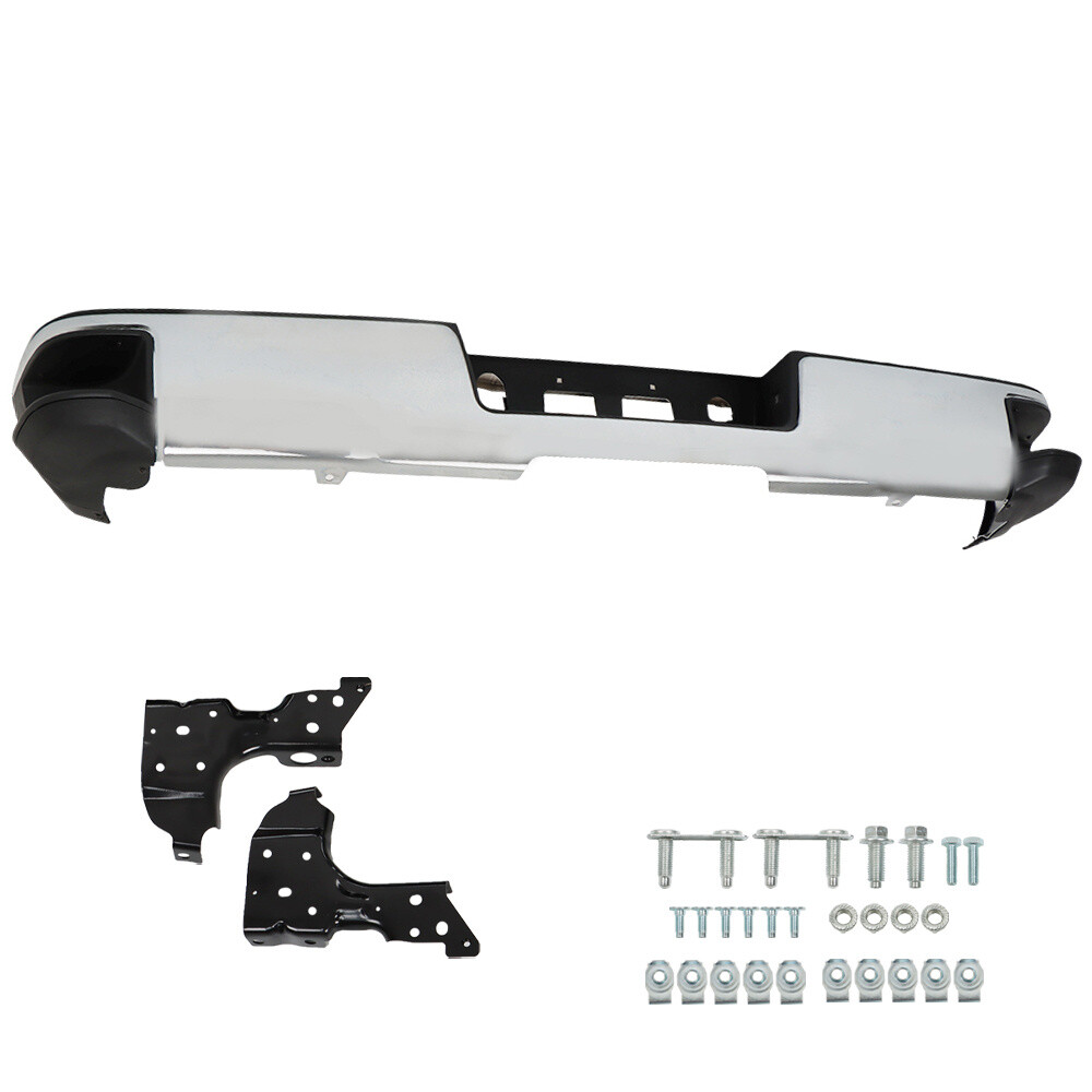 For Chevy Silverado GMC Sierra 1500 2014-2018 Chrome Rear Step Bumper Assembly