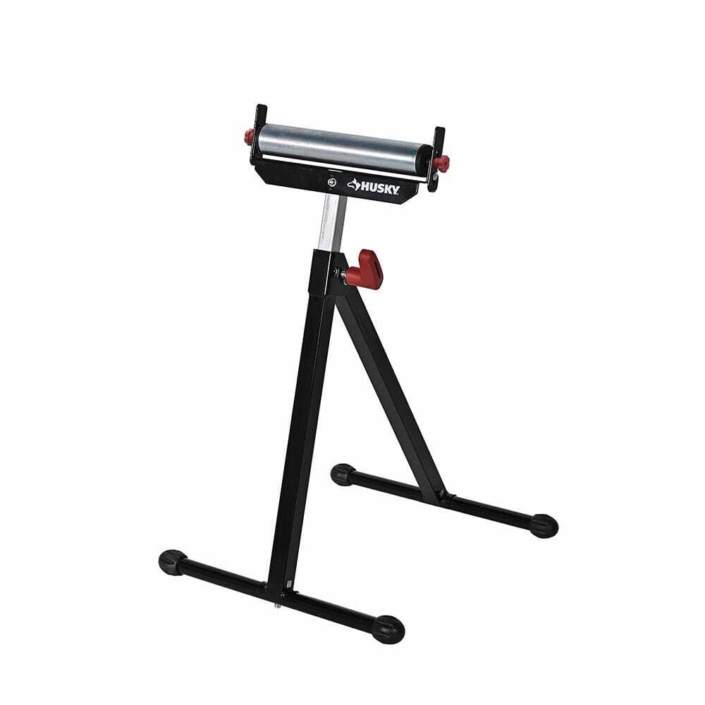 Husky 23 in. to 43 in. Stationary Steel Roller Stand with Edge Guide