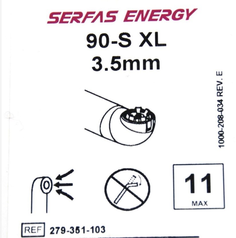 STRYKER 279-351-103 SERFAS ENERGY 90-S XL PROBE 3.5MM X 180MM (Other Available)
