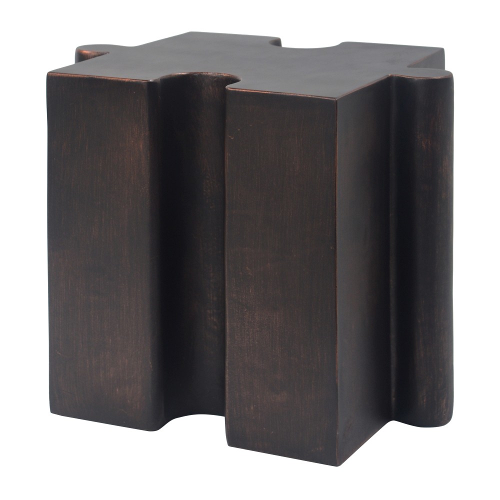 Modular Puzzle Art Side Table, MGO Concave Edge for Indoor & Outdoor, Copper