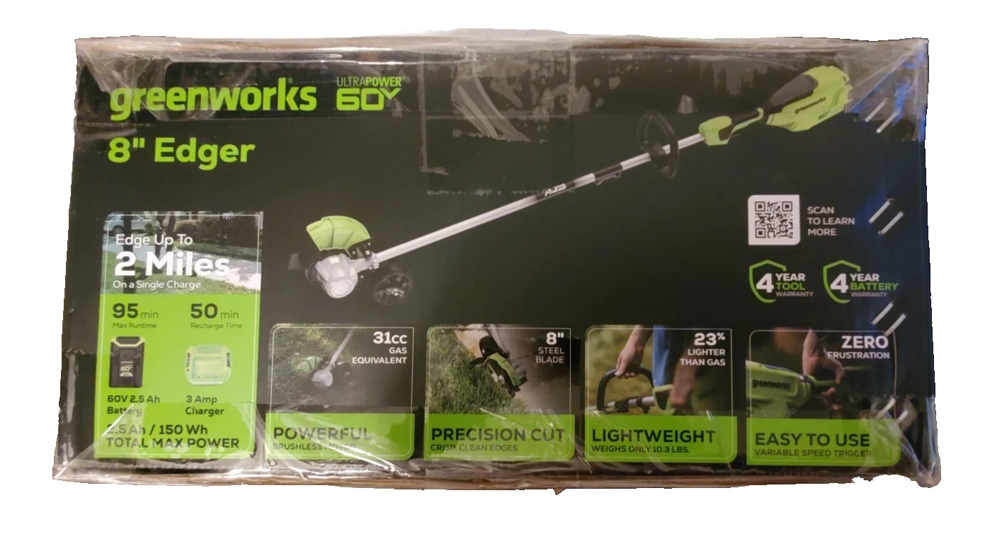 Greenworks 60V 8" Edger w/2.5 Battery & Charger
