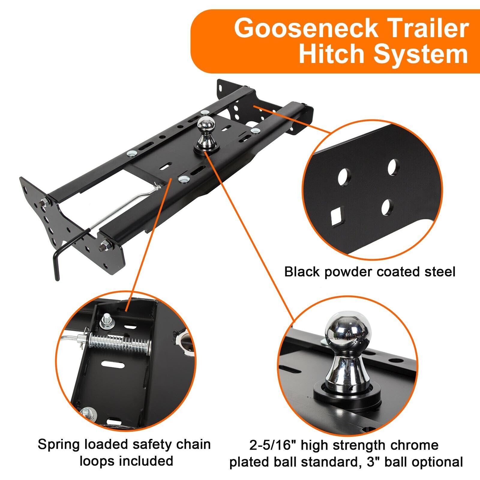 For 99-16 Ford F250 F350 Complete Under Bed Gooseneck Trailer Hitch System