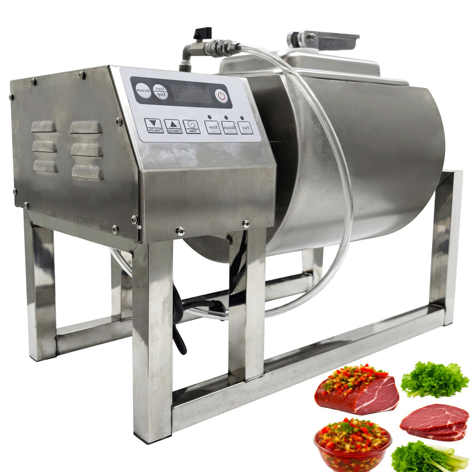15L VacuumPump Meat Seafood Tumbler Marinator Mixer Curing Roll Kneading Machine