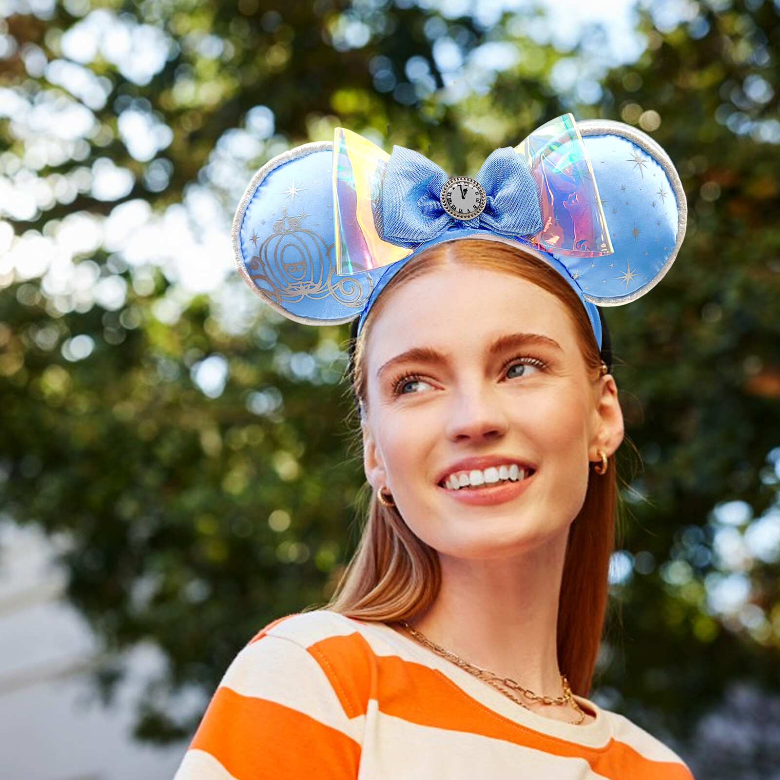 Disney Parks Cinderella Minnie Mouse Ears Blue Headband Disneyland 2024