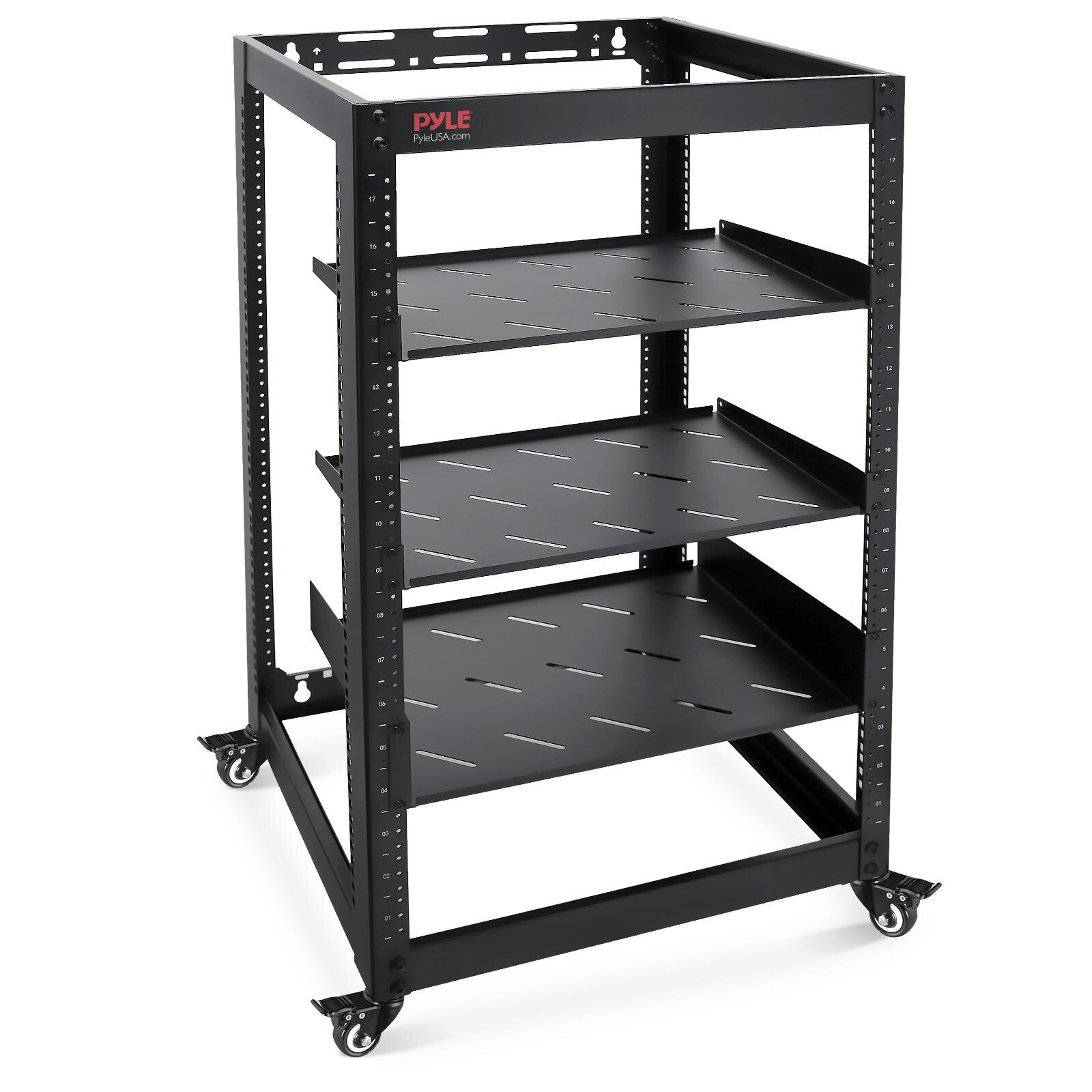Pyle 20U Network Cabinet - Open Frame Rack, Wall Mountable Heavy Duty Designs