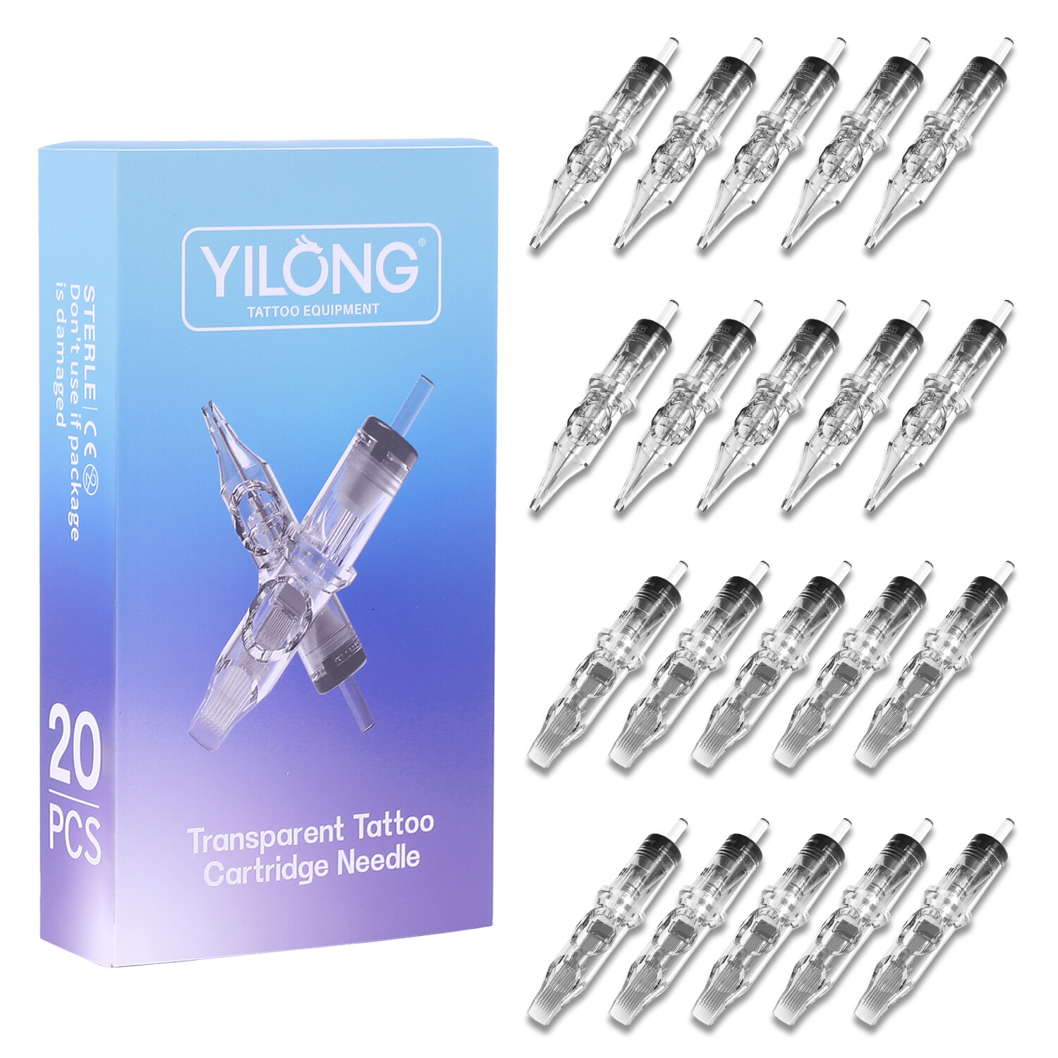 20-50Pcs Mixed Disposable Tattoo Cartridge Needles for Liner Shader RL RS RM M1