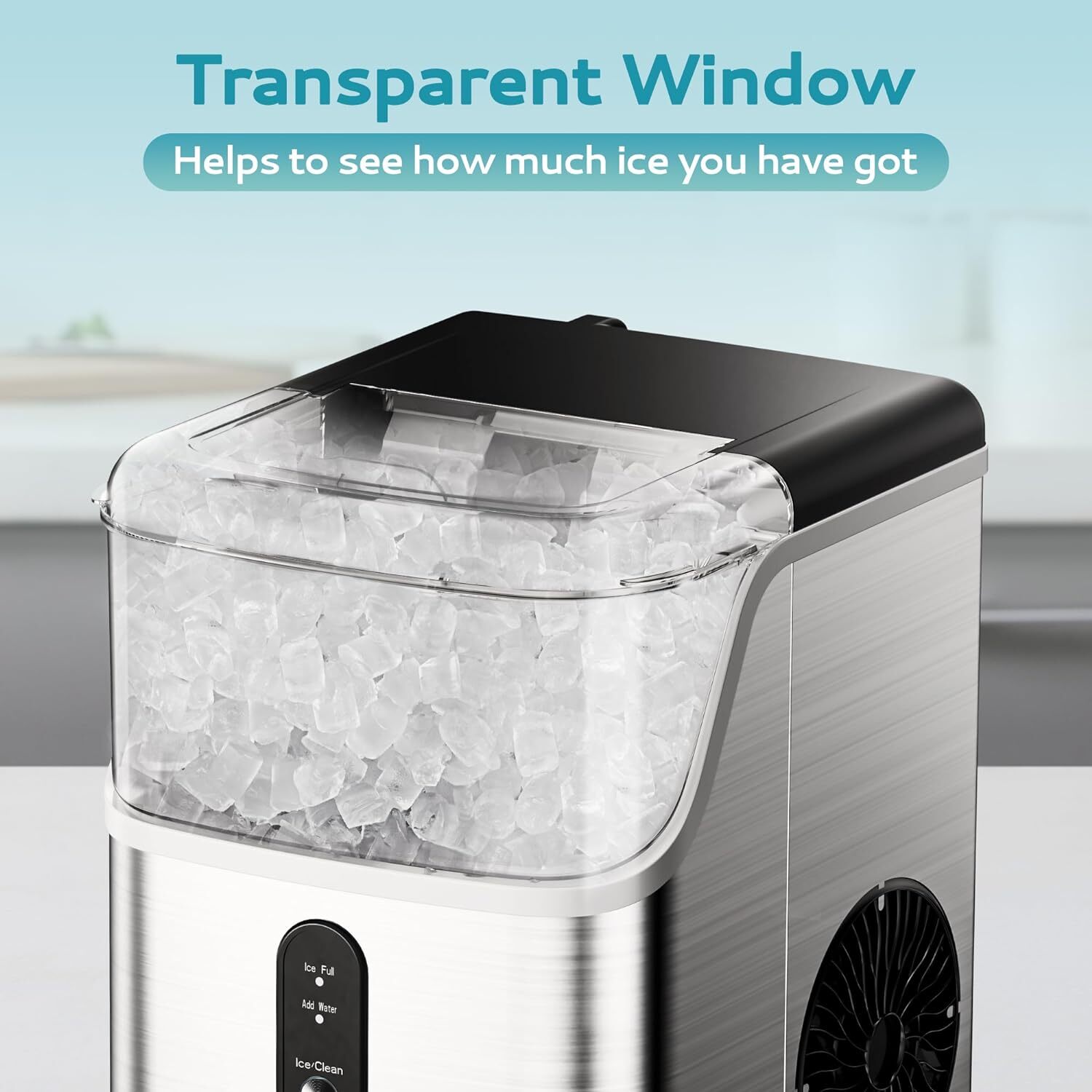 EUHOMY Nugget Ice Makers Countertop, Pebble Ice Maker Machine with 35lbs/24H