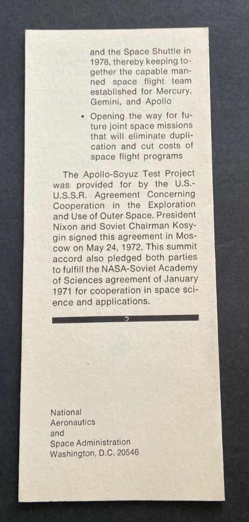 Original NASA (8) Item Mixed Apollo Soyuz Lot - Includes (3) Access Badges