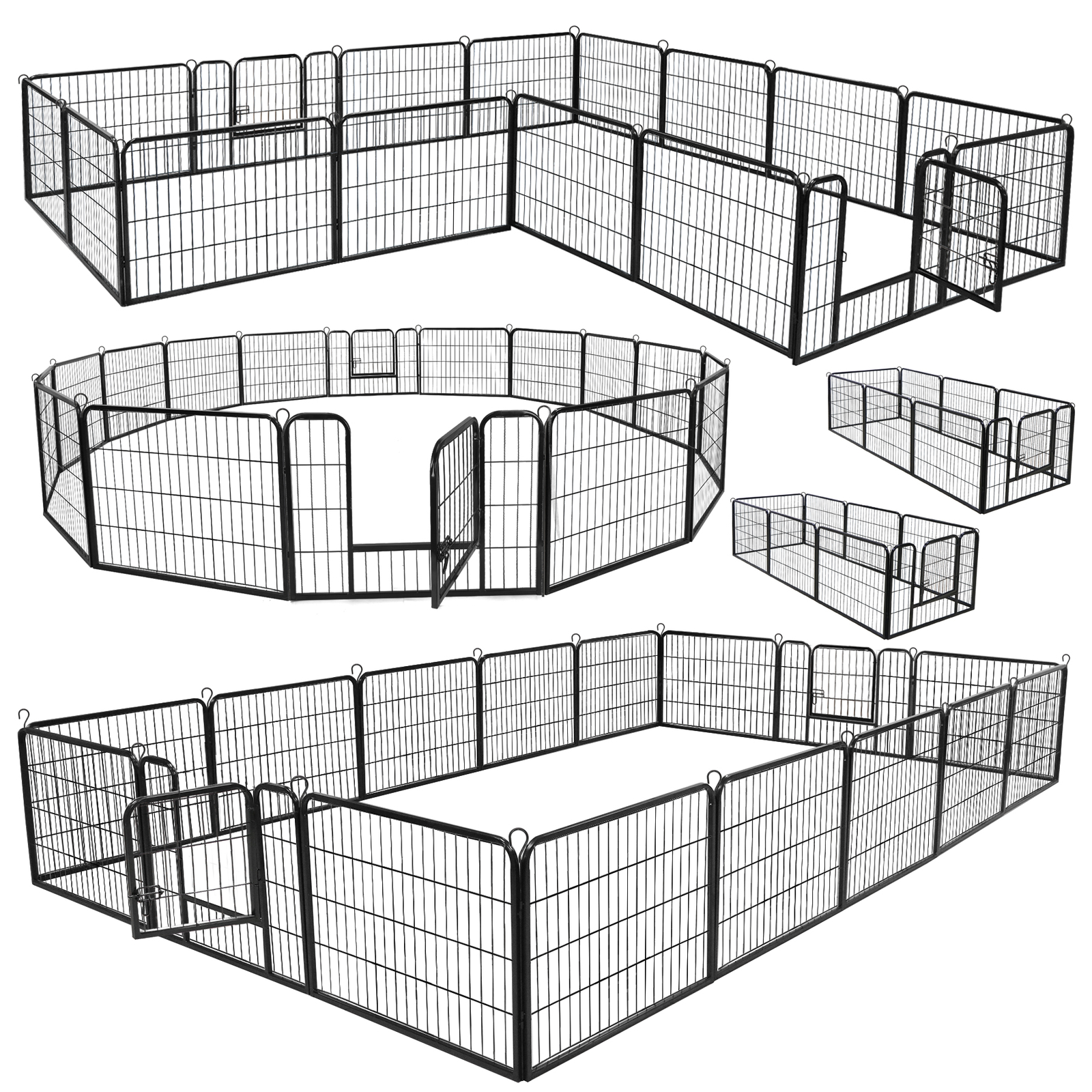 16 Panels Dog Pen Pet Playpen Kennel Fence Puppy Exercise Barrier Outdoor Indoor