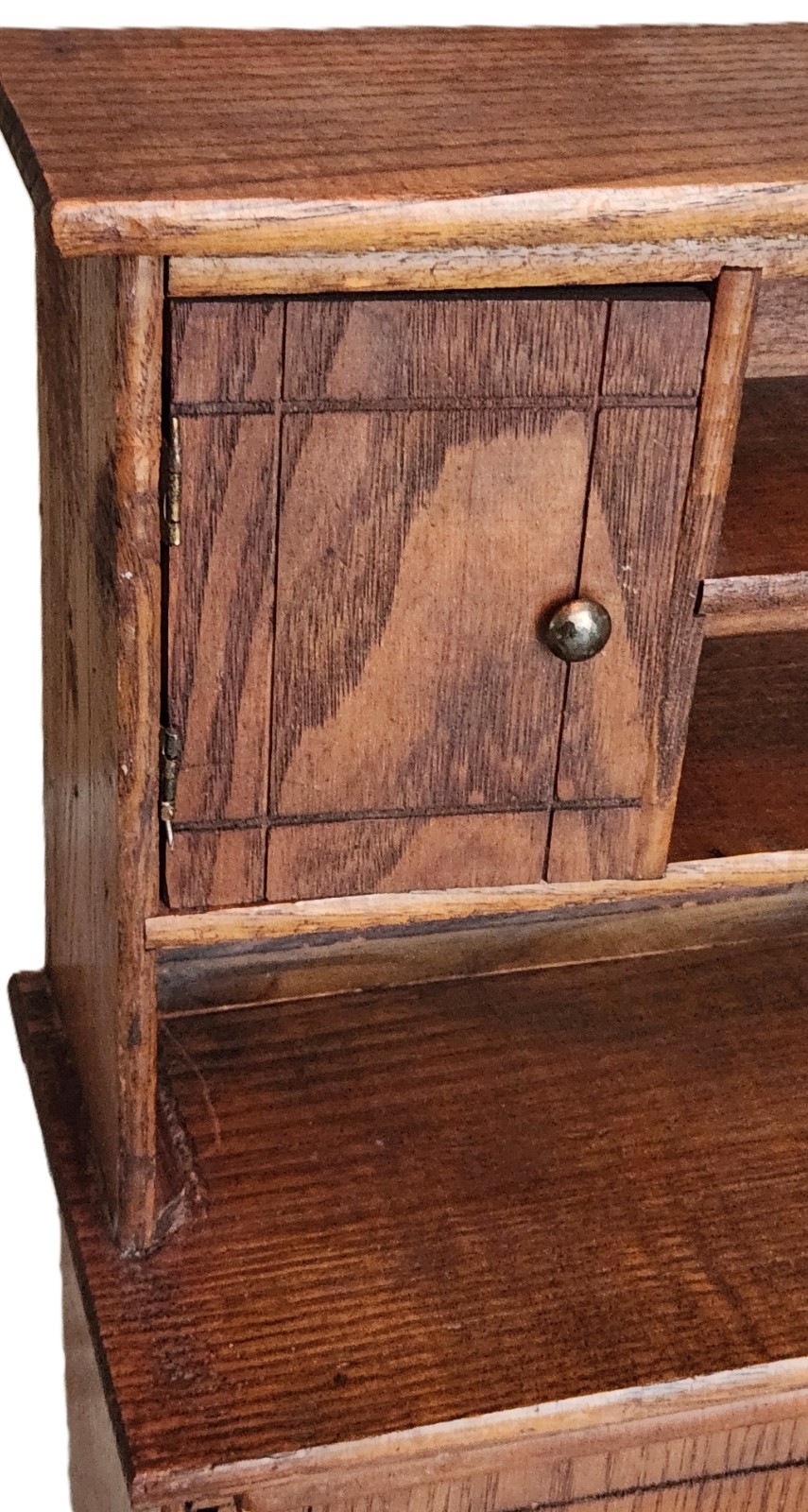 Hoosier Cabinet, Child, Salesman, Bakers Kitchen Work Station, Oak, c1900 18"t