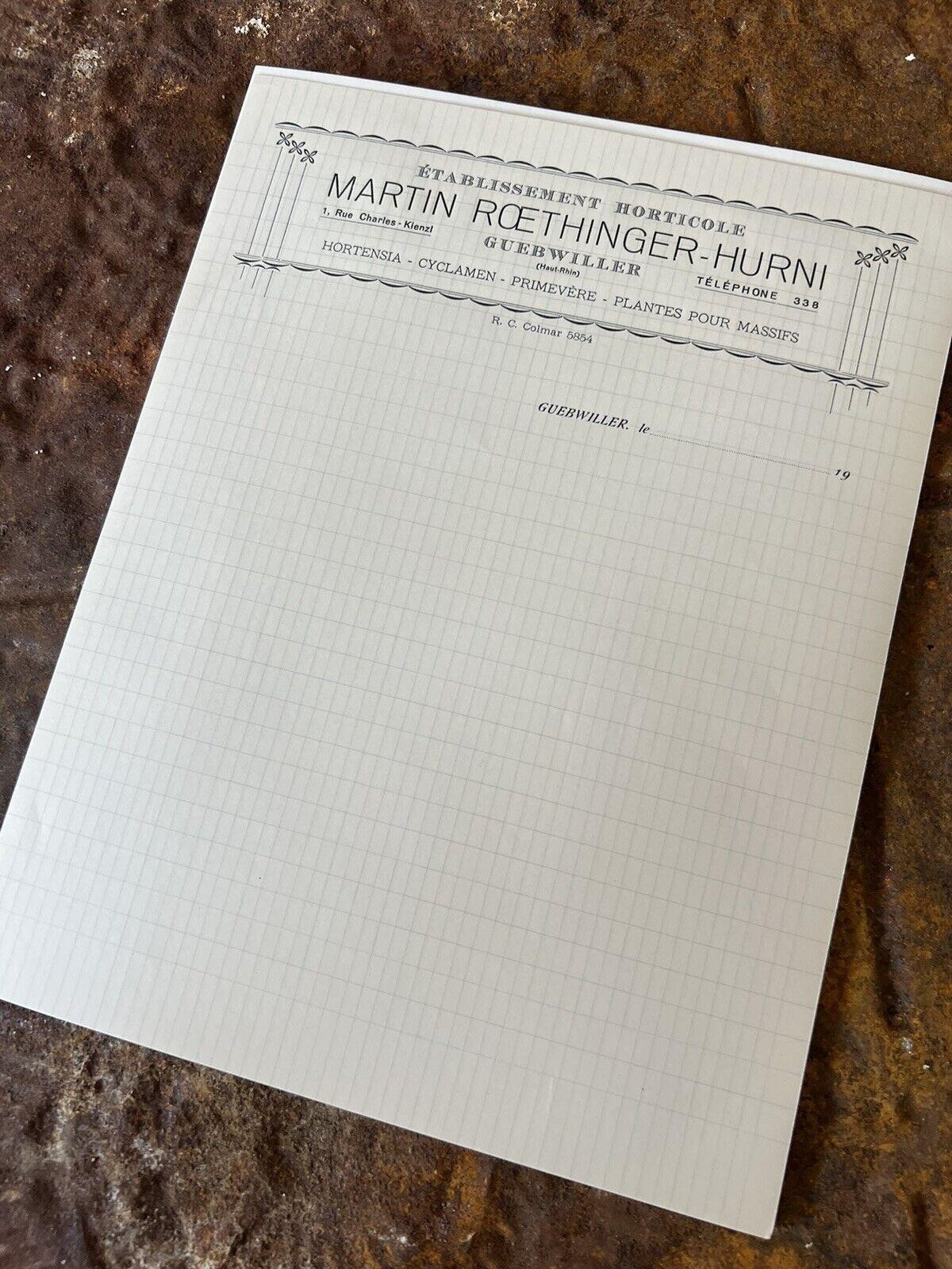 ATQ VTG French Invoice Letterhead (Lot of 10) Unused Stationary Ephemera Flower