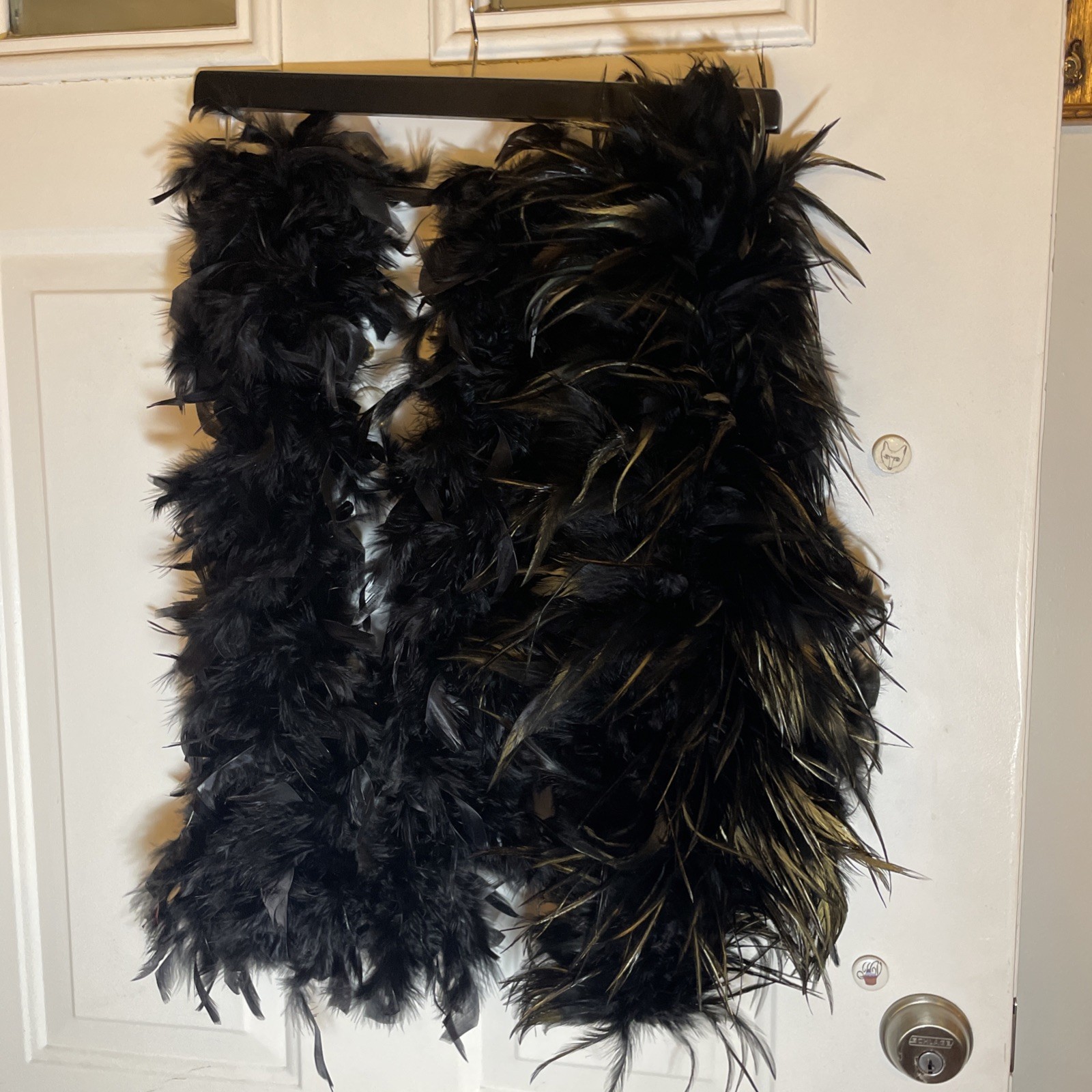 Lot of 2 Authentic Genuine Real Feather Boas Costume Accessory Runway Boa VTG