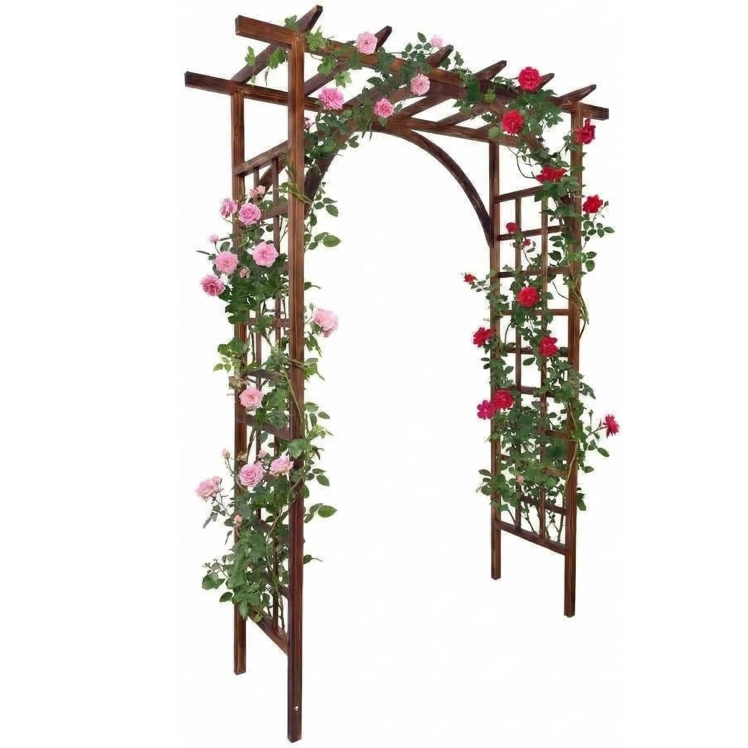 7 Ft Garden Arbor Wooden Wedding Decor Arches with Trellis for Climbing Plants