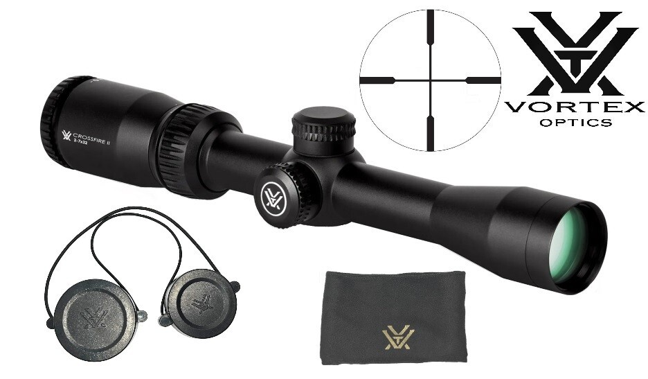 Vortex Crossfire II 2-7X32 Rimfire 1" Tube V-Plex MOA Reticle Scope CF2-31001R