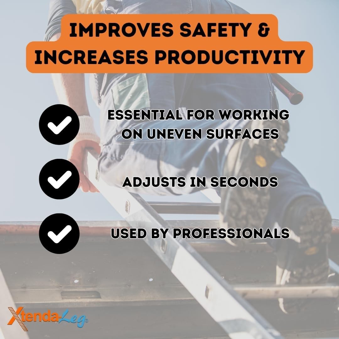 Adjustable Ladder Leveler with Anti-Slip Rubber Feet for Safety and Stability