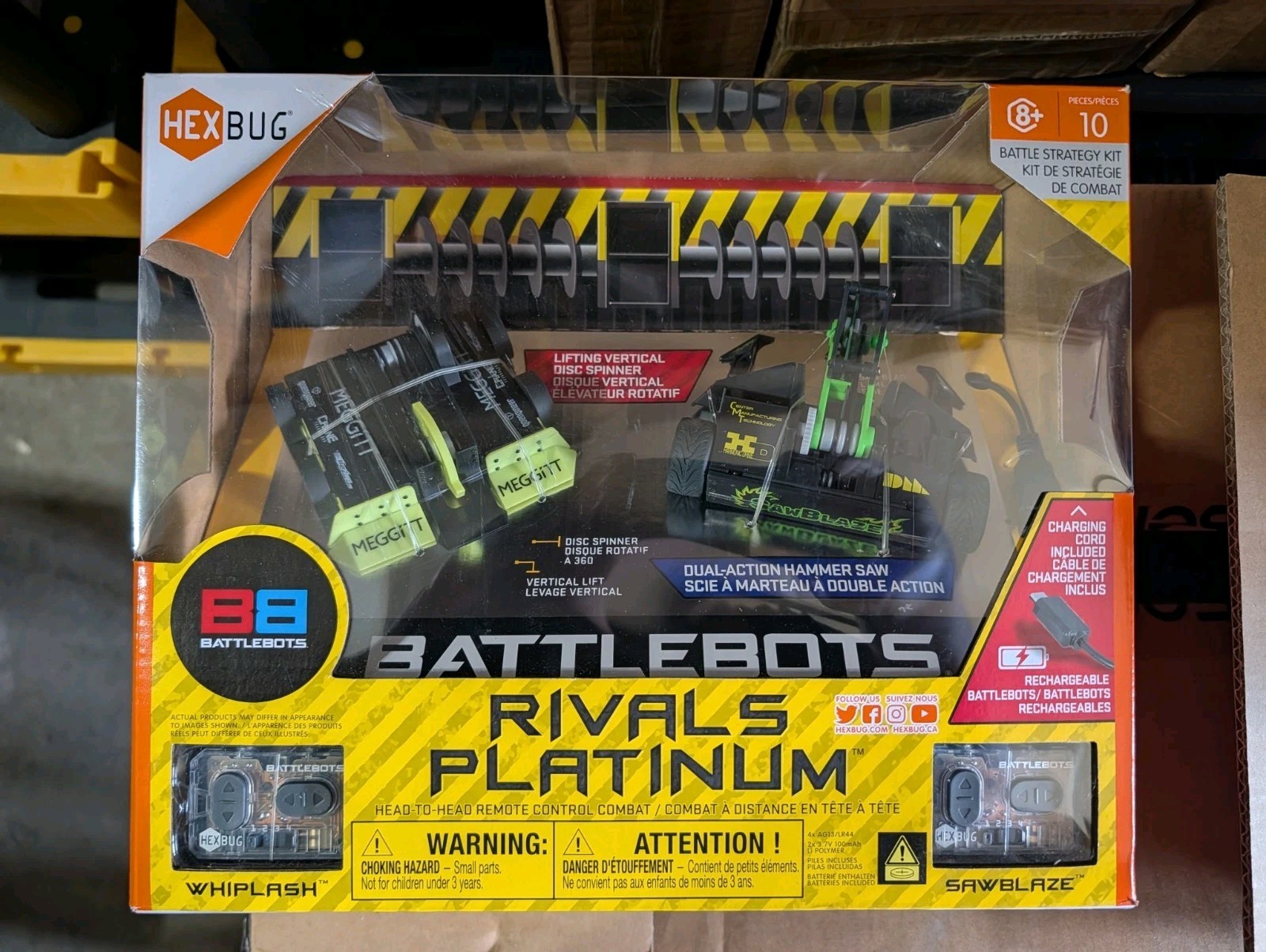 Hexbug Battlebots Rivals Platinum Whiplash & Sawblaze RC Brand New Stem VHF RARE