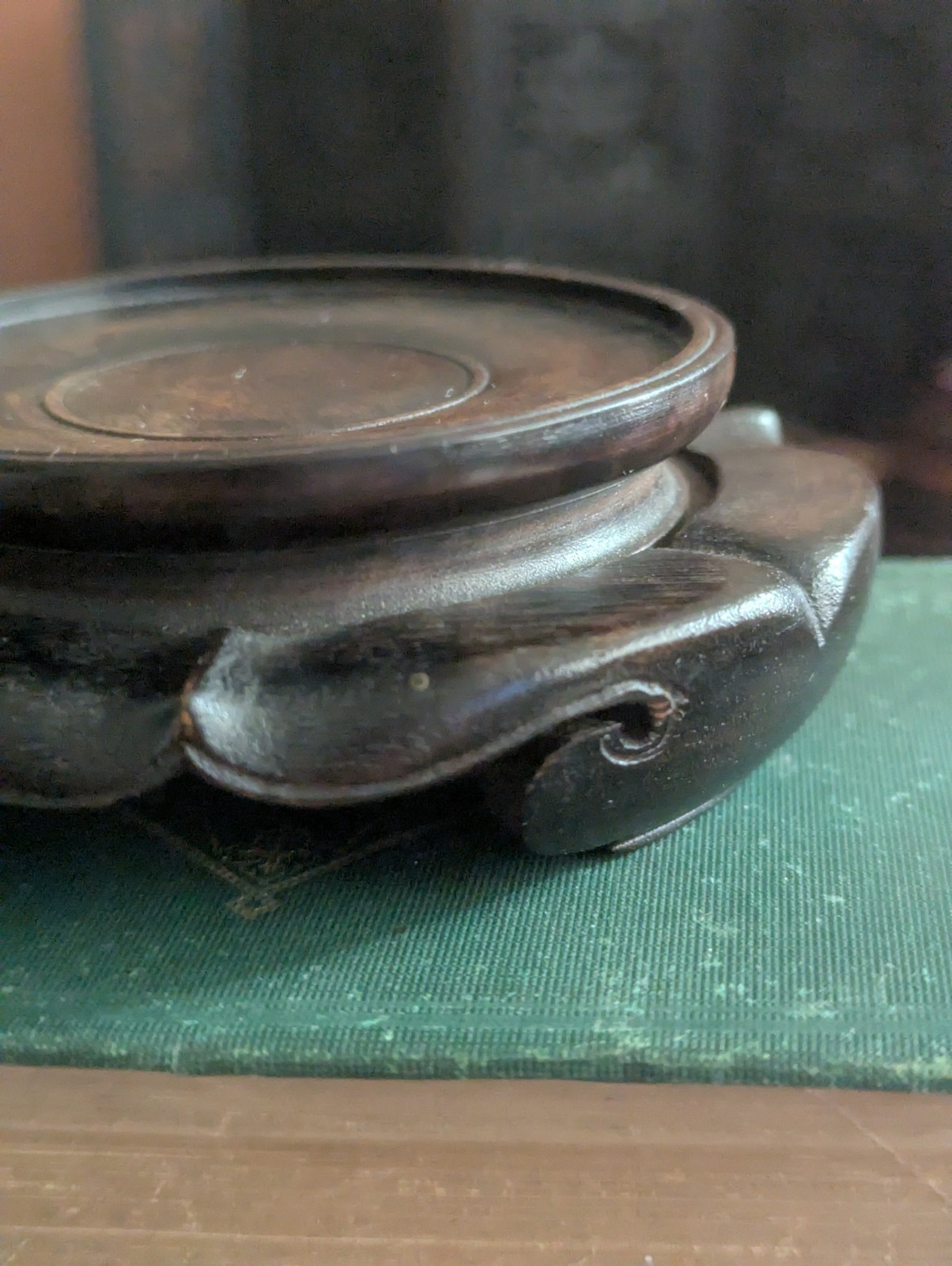 Vintage Japanese Carved Wood Display Stand Kadai for Vase or Bonsai