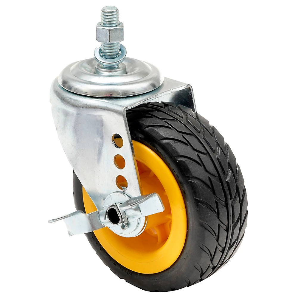 Rock N Roller 5x2in. Ground Glider Wide Caster w/Brake For R8, R10 Carts 2-Pack