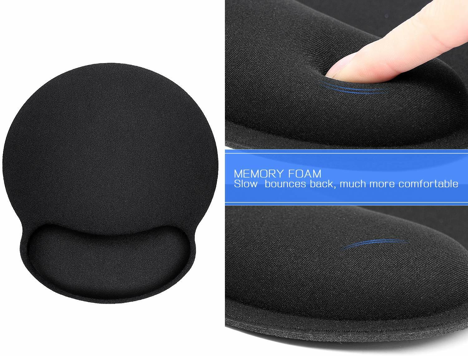 2Pc Premium Memory Foam Keyboard Wrist Support Bar and Mouse Wrist Rest Pads Set