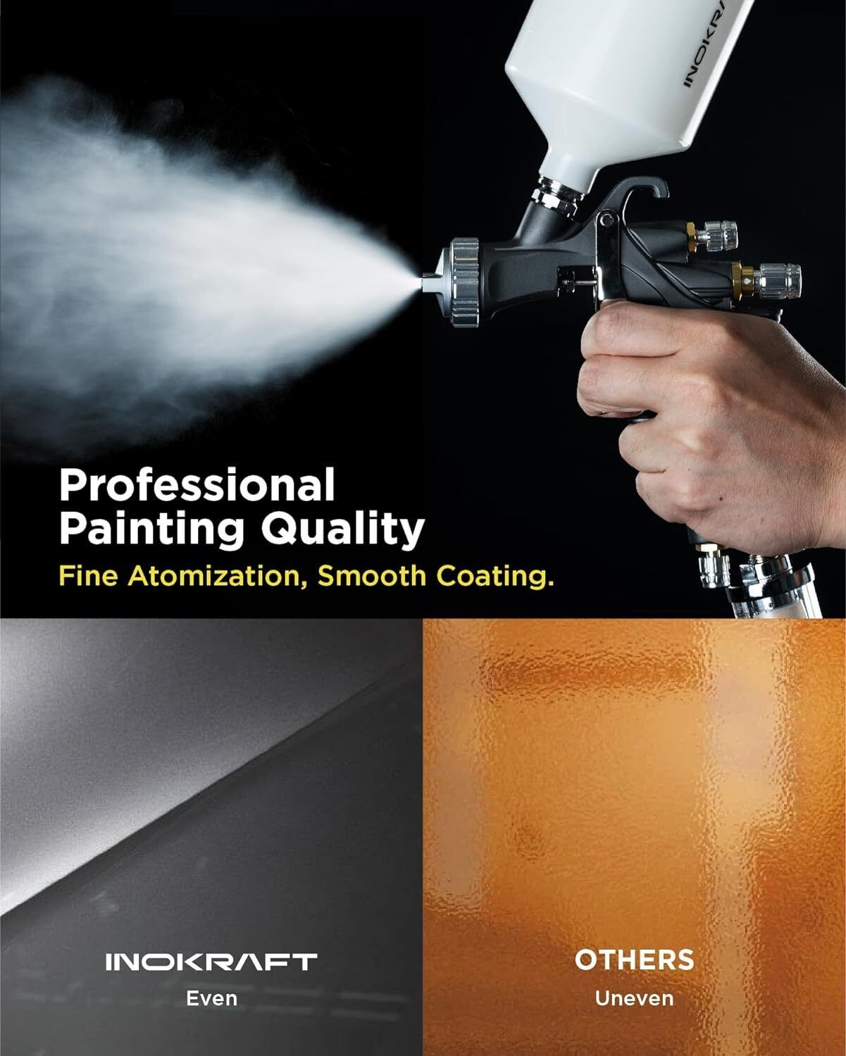 D1 LVLP Air Spray Gun Premium Kit, Paint Gun for Cars & House DIY Painting