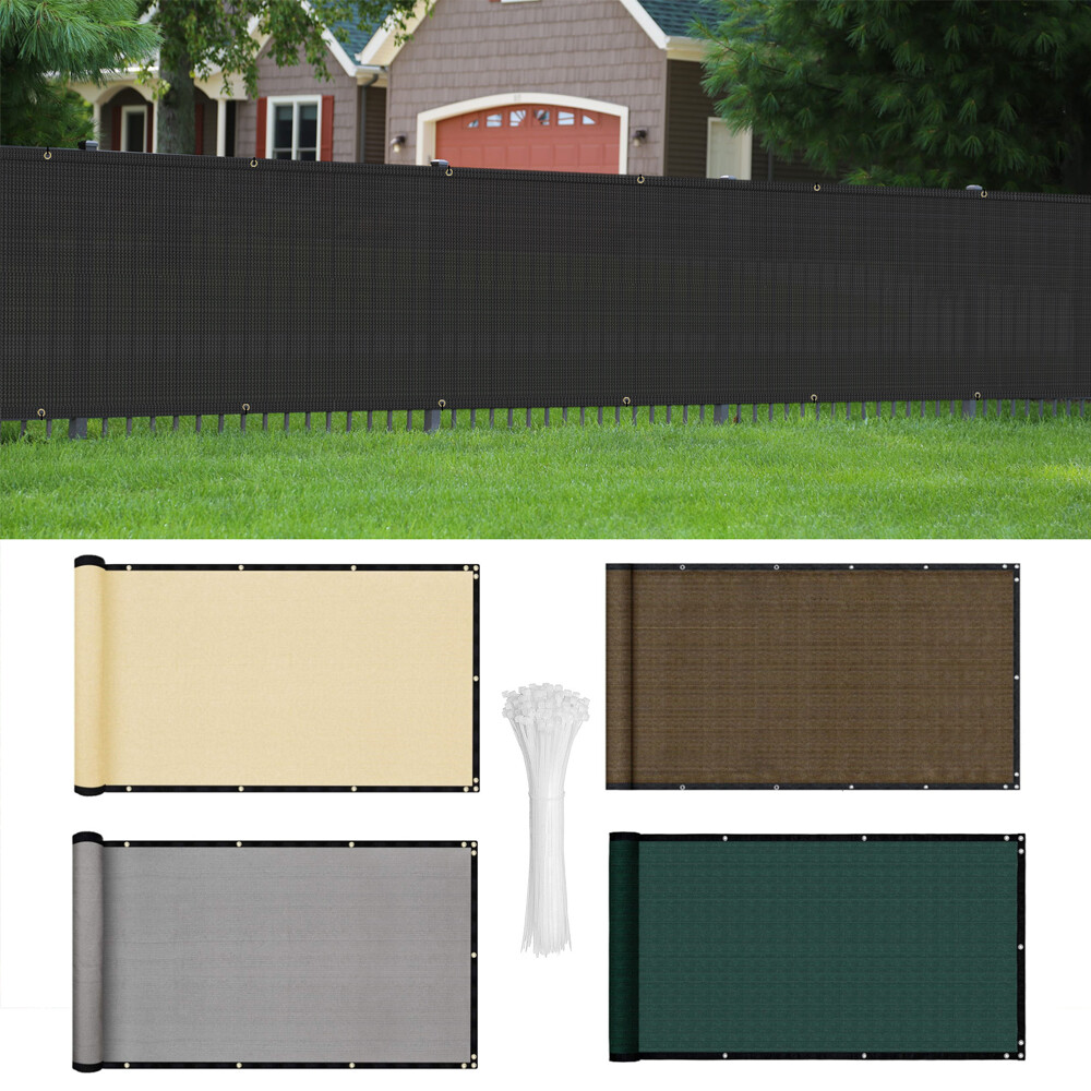 200GSM Fence Privacy Screen Cover Mesh 4' 5' 6' 8' x 50' Black Green Beige Brown