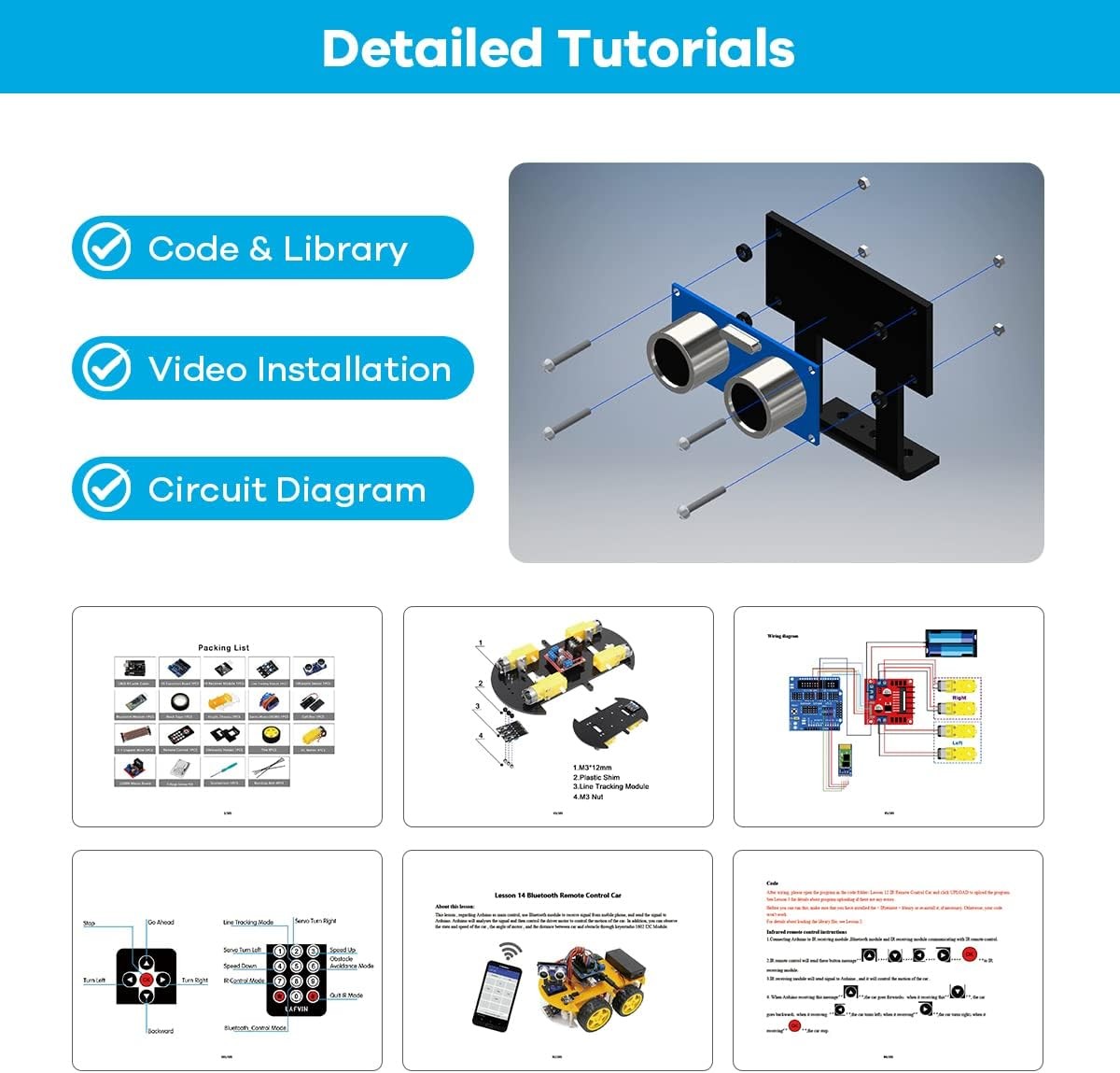 R3 Smart Robot Car Kit V5 for Arduino Robotics for Kids Ages 8+STEM Science Gift