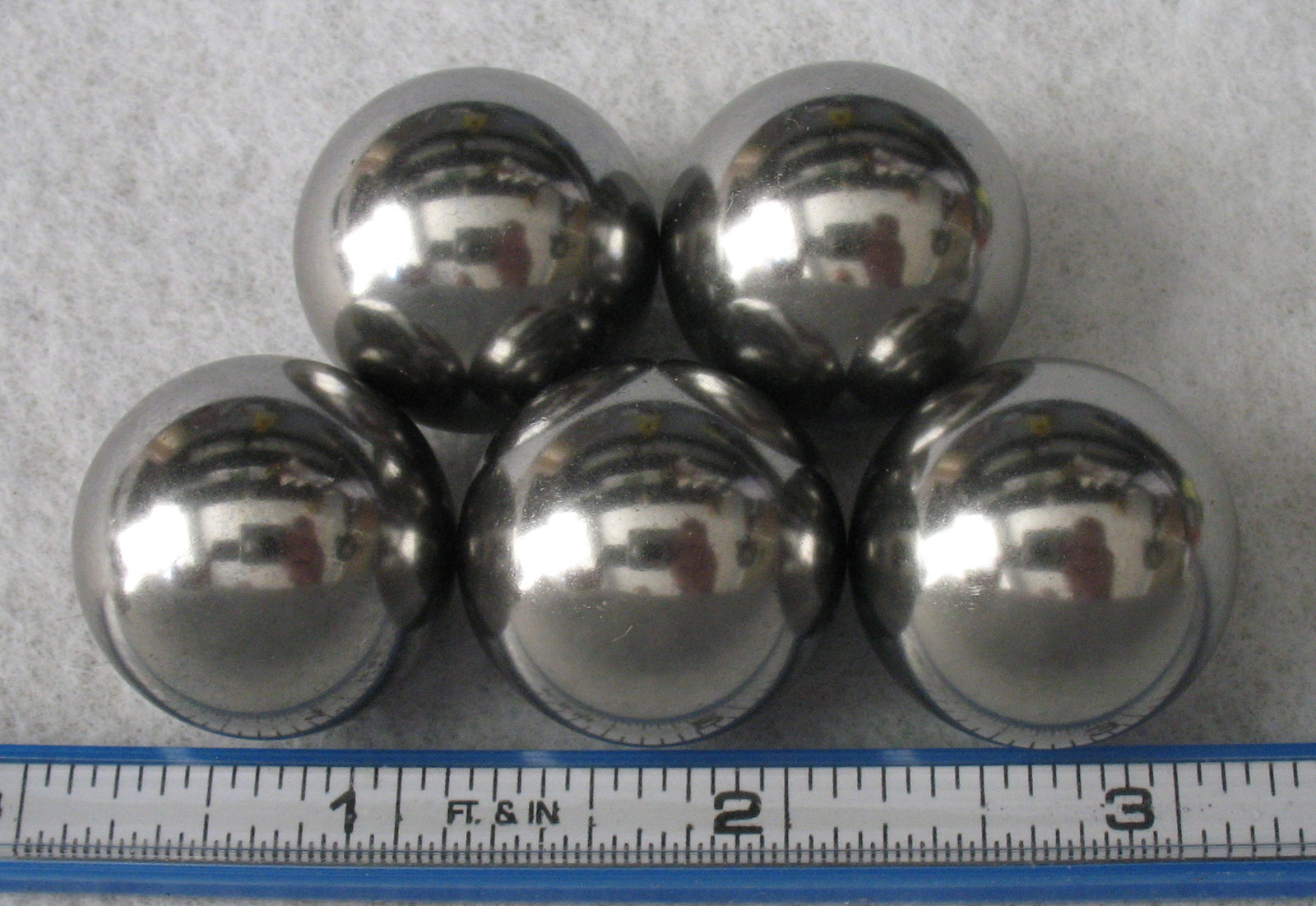 FIVE (5) 1 inch Unhardened Steel Balls CAN BE DRILLED or MACHINED