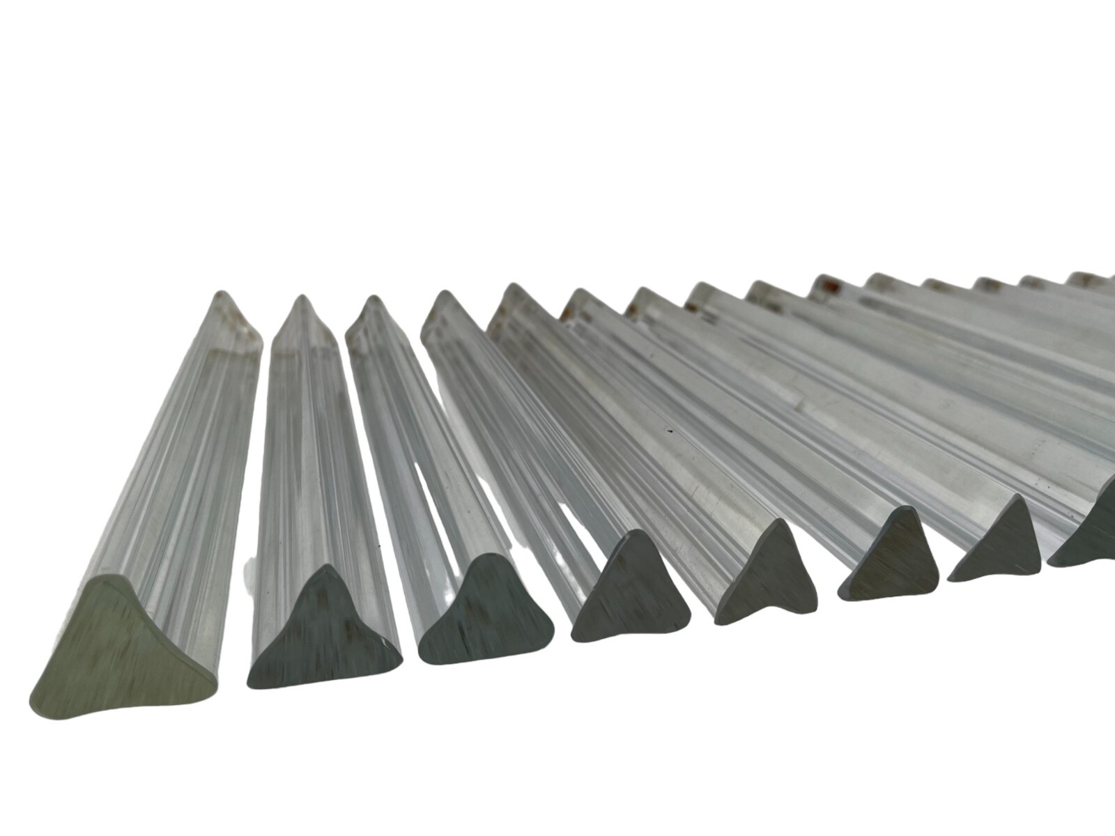 Lot Of 20 Glass Tri Lobe Rods Part Replacement For Chandeliers 11” Long