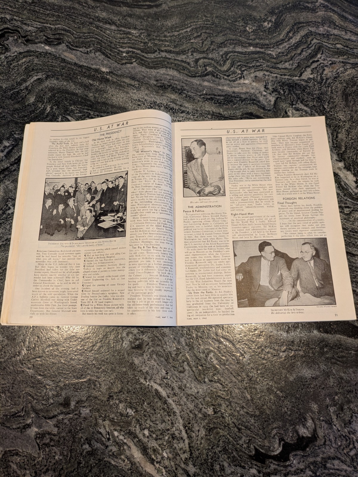 Time Magazine May 7, 1945 Adolf Hitler Red X Collectible Newsmagazine