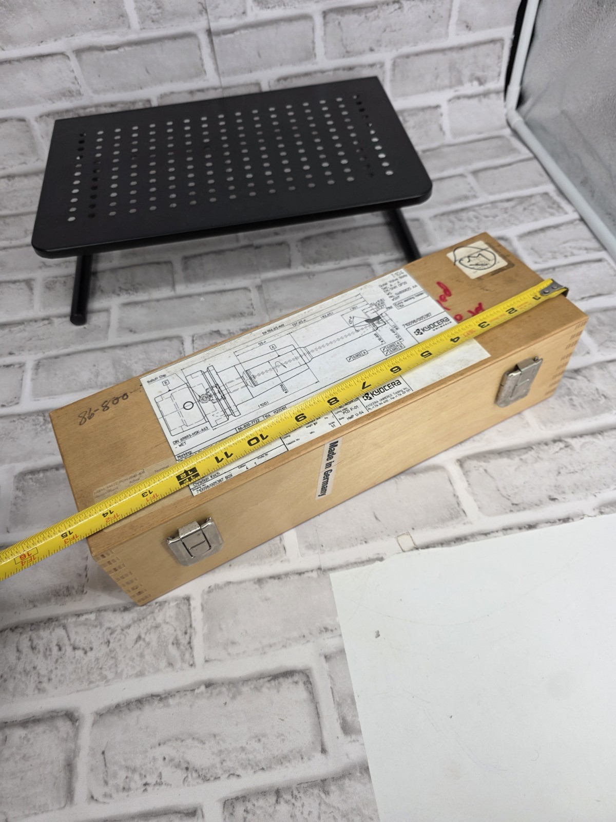 Kyocera Tool Holder Wood Storage Case – EMPTY – Hollow Interior –Made in Germany