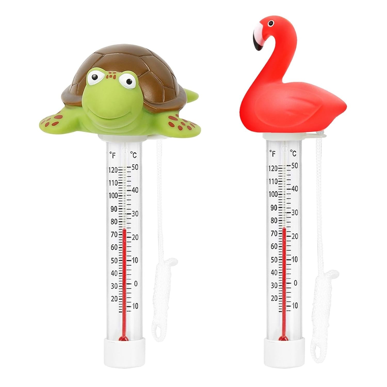 2 Pack Floating Pool Thermometer, Large Size Easy Read for Water Temperature ...