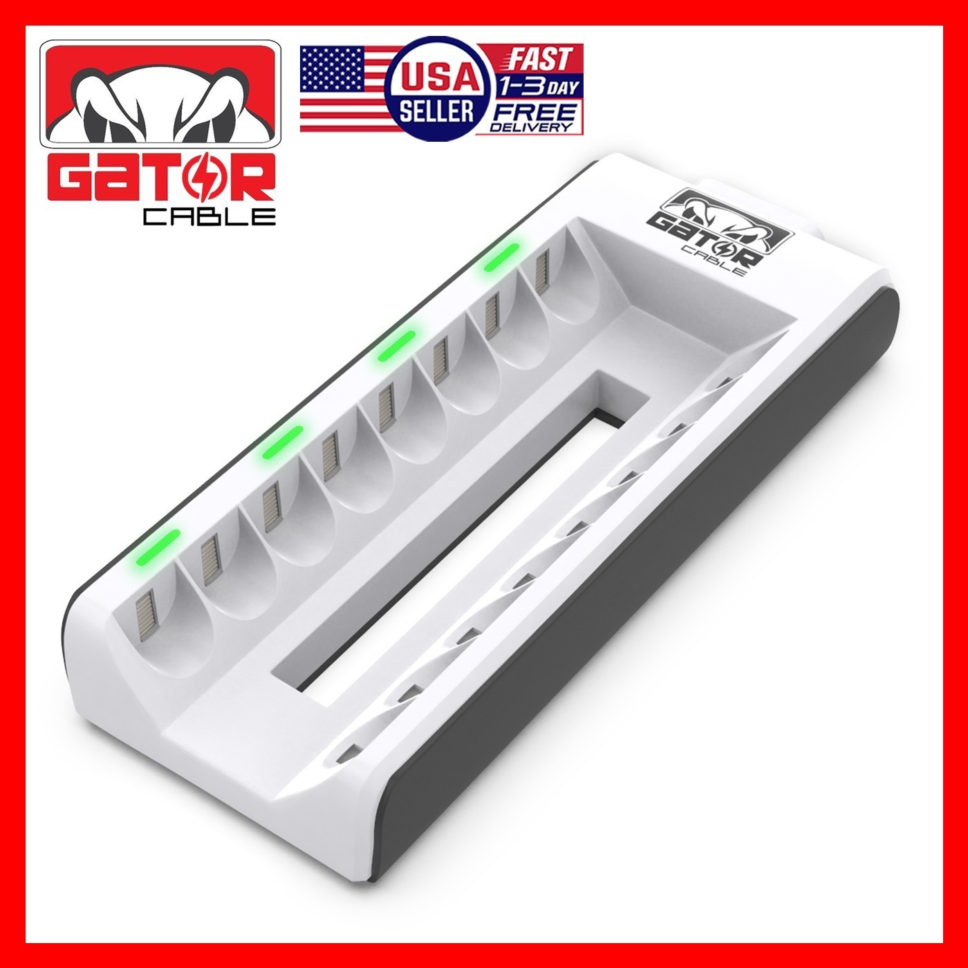Rechargeable Battery Charger AA AAA Ni-MH Ni-CD Automatic Charged Red LED Light