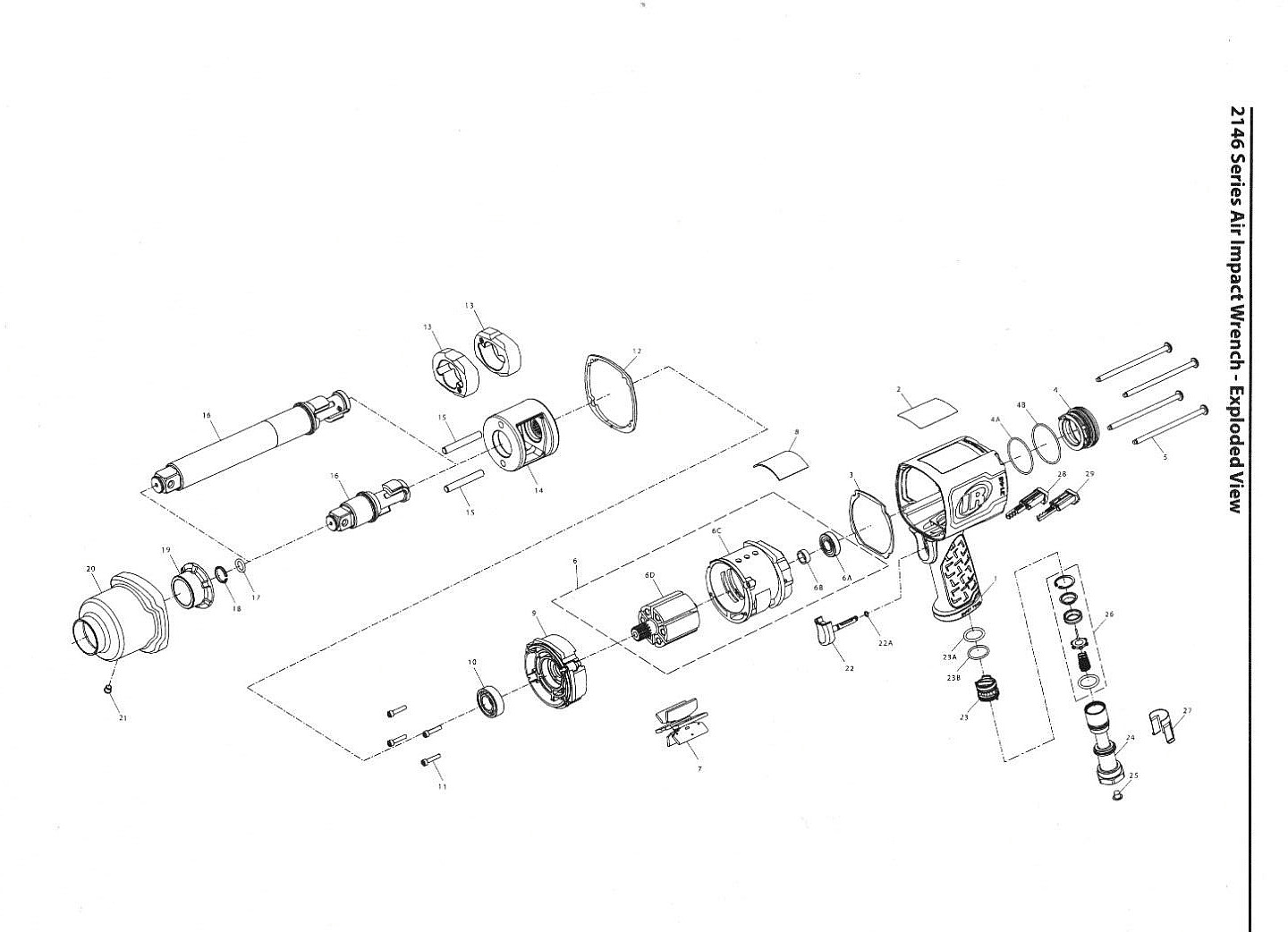 INGERSOLL RAND 2146 TK2 TUNE UP & REPAIR KIT TRIGGER+BUTTONS 2146Q1MAX,2146Q2MAX
