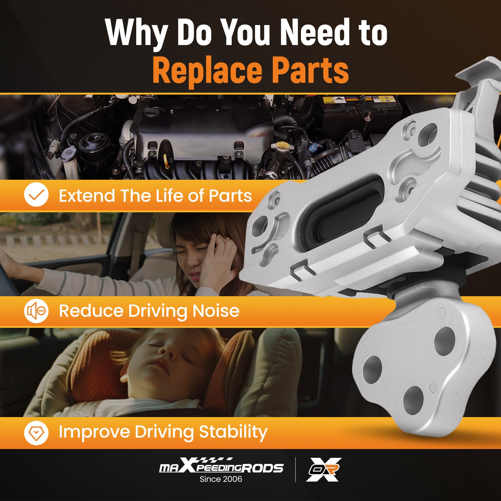 Engine Motor Mount Kit 3PCS For Chrysler 200 Jeep Cherokee 2014-2019 68192831AB