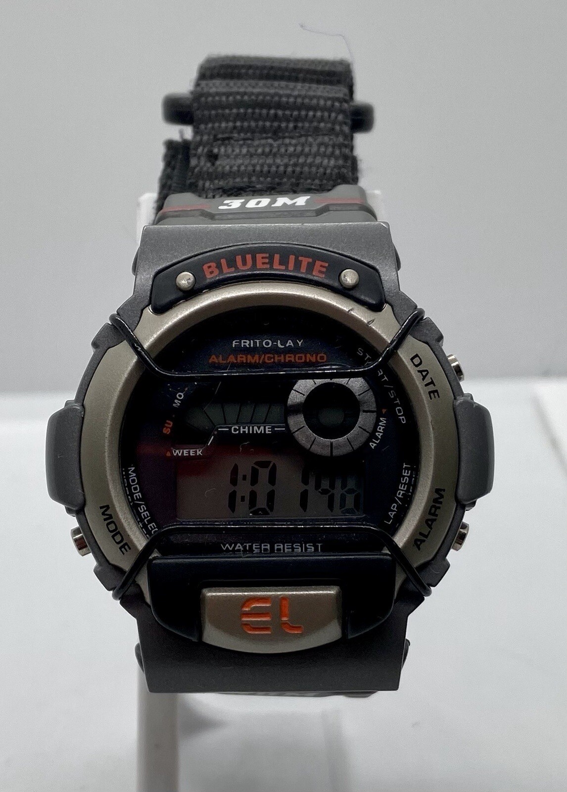 BLUELIGHT AND FRITO LAY MENS WATCH ALARM CHRONO Backlight New Battery Canvas