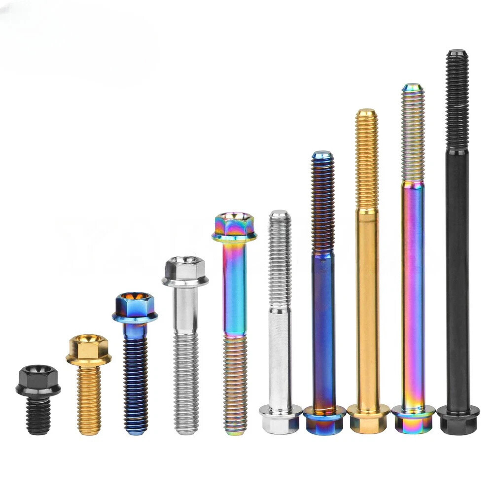 M6 Titanium Flange Bolt Hex Screw 10 15 2025 30 35 40 45 50 55 60 75 80 90 100mm