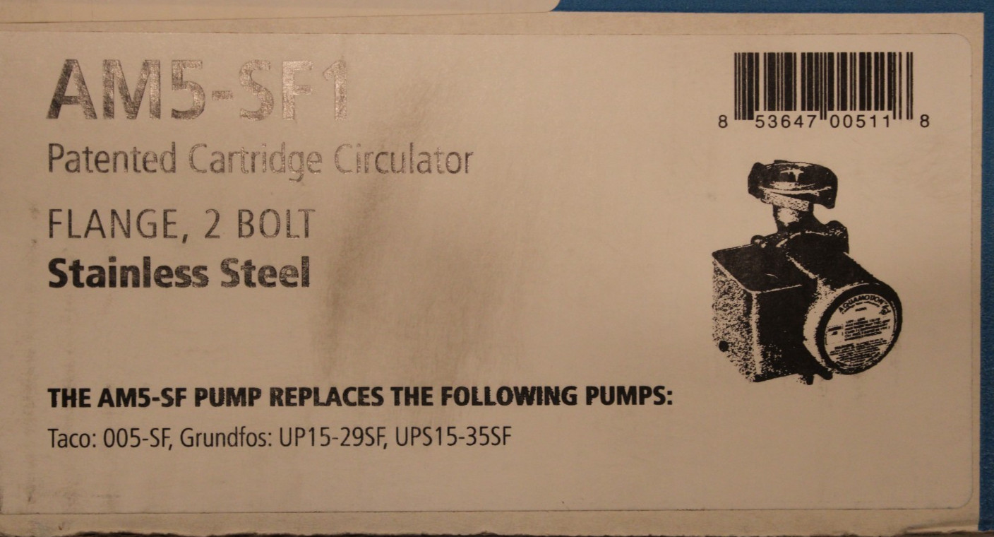 Aquamotion AM5-SF1 - Stain. Steel, Single Speed Water Flanged 2-bolt Circulator